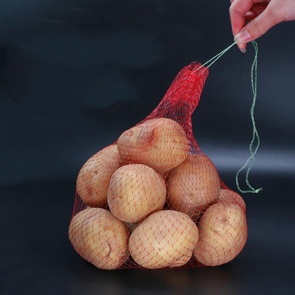 OUNONA 100 Pcs Drawstring Fruit Net Bags for Hanging Watermelon, Travel, Shopping, Produce Storage, Mesh Bags