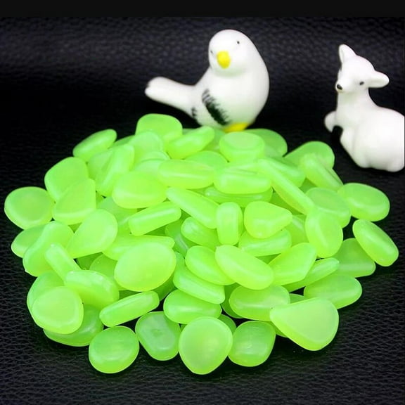 OUNONA  100 Pcs Garden Luminous Stone Fish Tank Ornament Green Pebbles