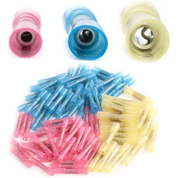 OUNONA  100 Pcs Heat Shrink Terminal Flame Retarding Connectors