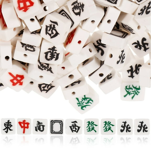 OUNONA  100 Pcs Jewelry Making Supply Bead Mahjong Beads Child