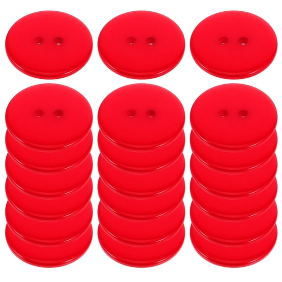 OUNONA Red Resin Buttons for DIY Crafts 100pcs 2 Holes Stylish Round Design Convenient for Sewing Projects