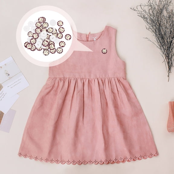 OUNONA 100 Pcs Lion Wooden Buttons Kids Embellishments Decoration Child