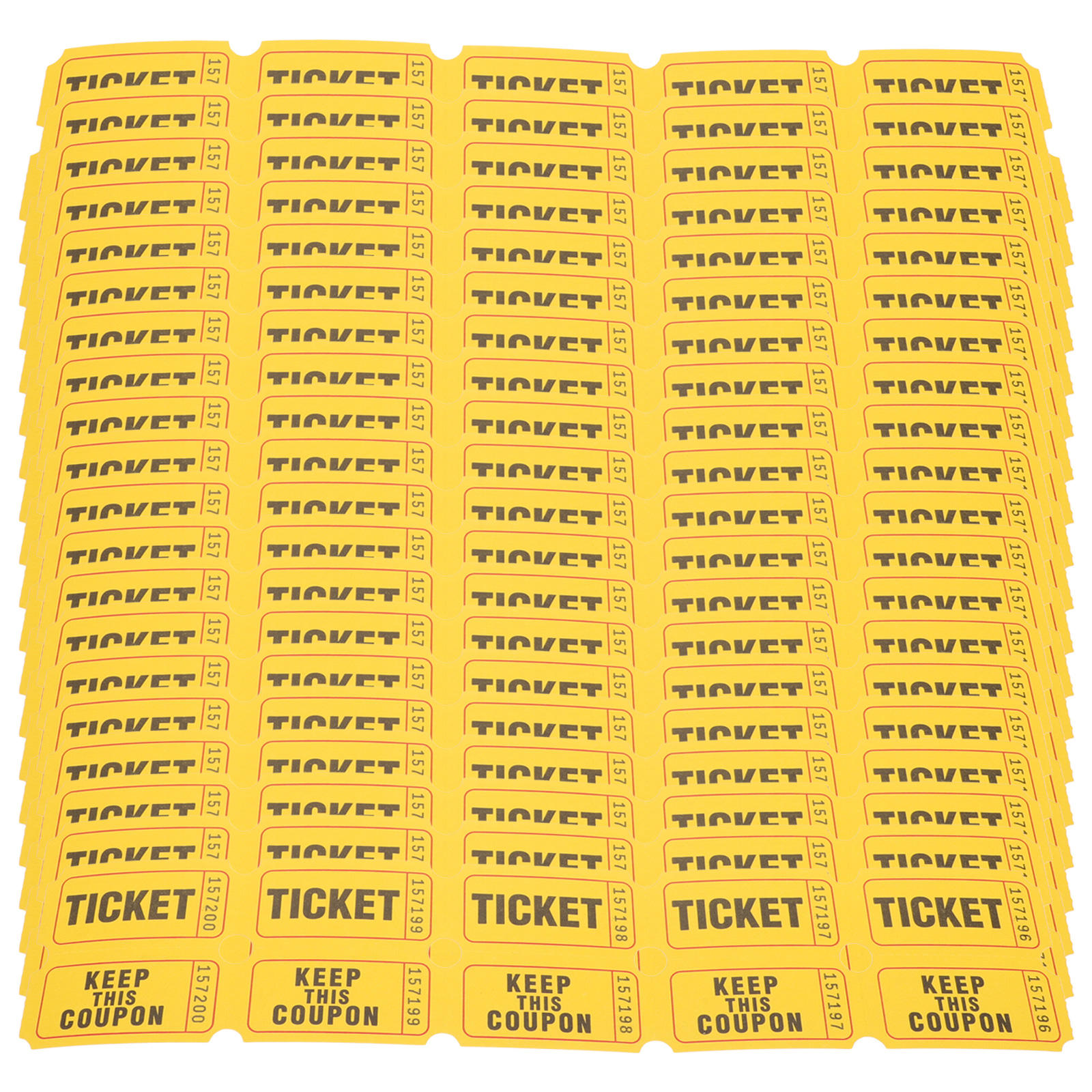 OUNONA 100 Pcs Paper Tickets Numbers for Raffle Prizes Fun Baby Yellow ...