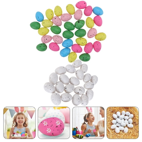 OUNONA 100 Pcs Realistic Simulation Bird Eggs 4x3CM Easter Party Decorations and Spring Celebration Supplies
