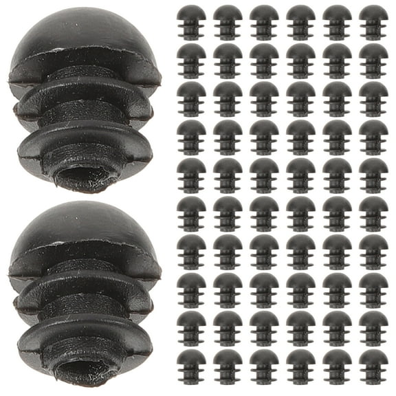 OUNONA 100 Pcs Screw Hole Plug Furniture Plugs Round Tubing White Black