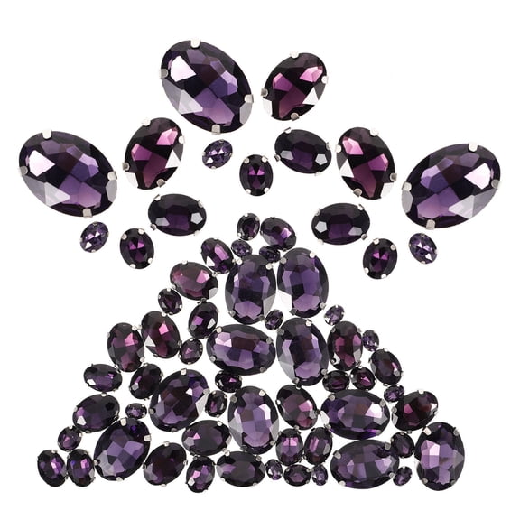 OUNONA 100 Pcs Sew- Glass Rhinestones with Settings, Handmade Clothing Decorations, Sparkling Craft Embellishments