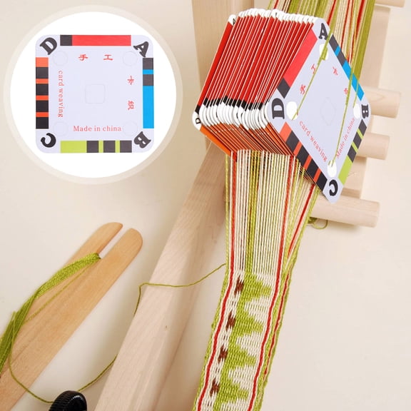 NUOLUX 100Pcs Weaving Cards Paper Loom Cards for DIY Crafting Made of Durable Cardboard with Assorted Colors