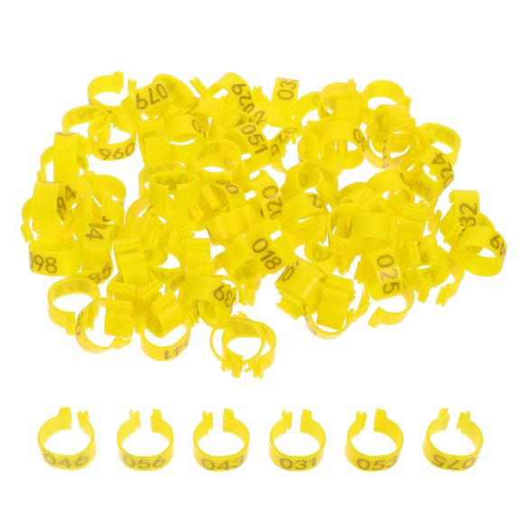 OUNONA 100 Pieces Bird Leg Bands for Foot Identification and Marking, Colorful Plastic for Poultry and Birds