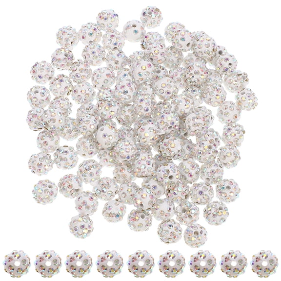 OUNONA 100 Pieces Crystal Rhinestone Spacer Beads for Jewelry Making, Small Sparkling Beads for Bracelets, Necklaces, Crafts