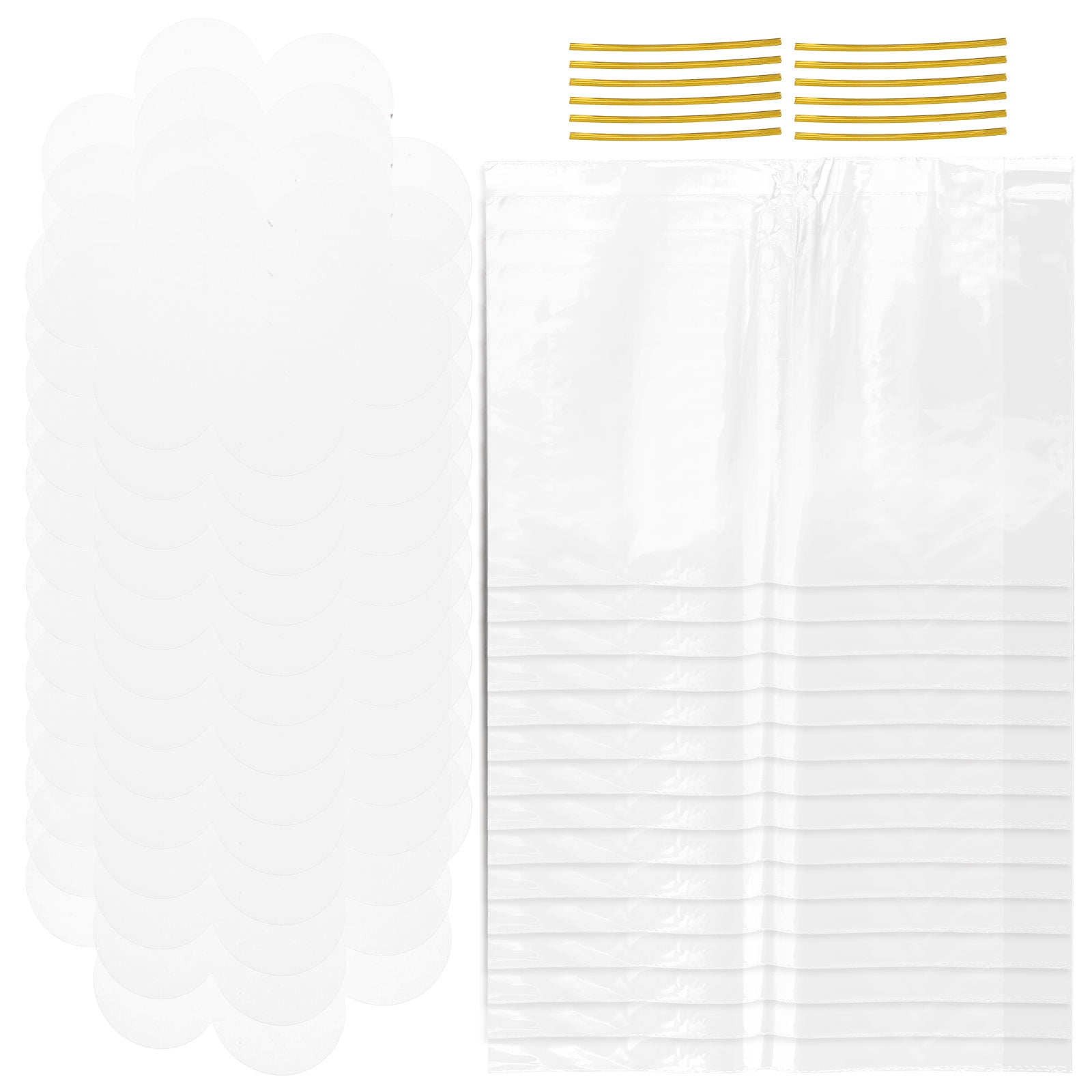 OUNONA 100 Sets Clear Present Bag Cellophane Treat Bags With Ties ...