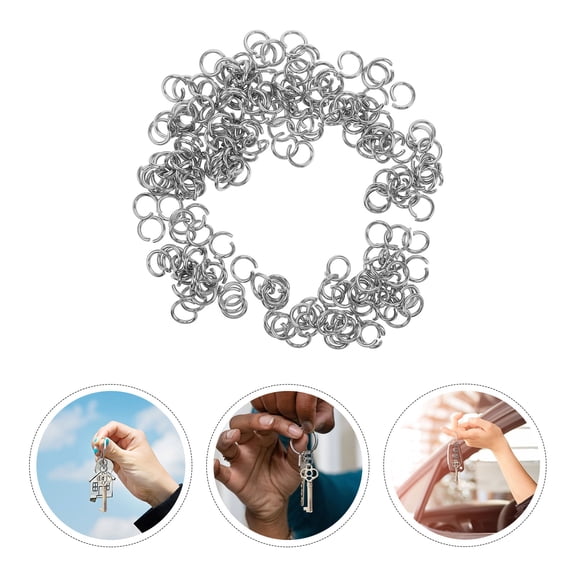 OUNONA 100 pcs Heavy Duty Jump Rings for Jewelry Making Silver Iron for Experienced Crafters and DIY Crafts