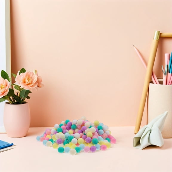 OUNONA 1000Pcs Tiny Multicolor Pom Poms for Craft Projects Home and Party Decor