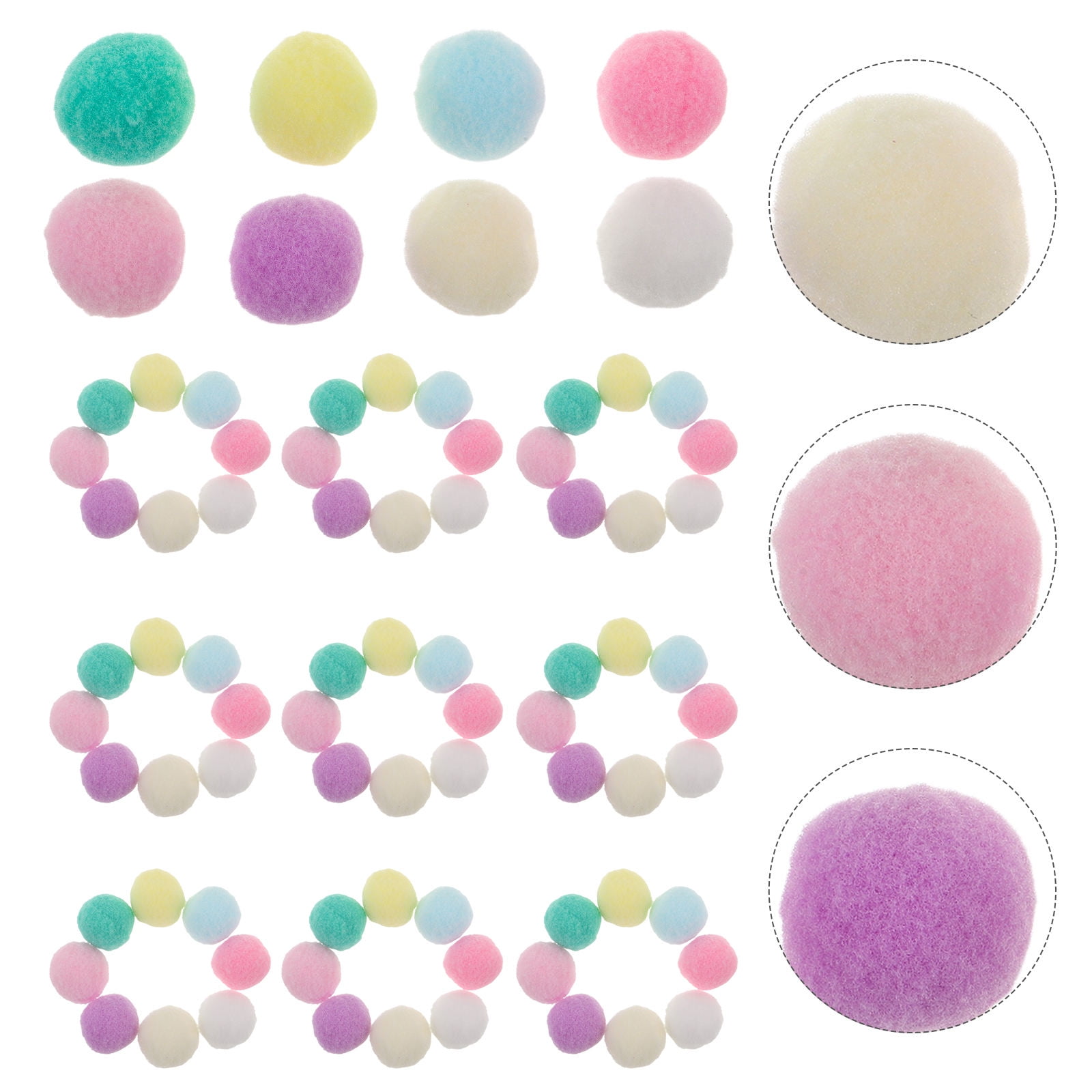 OUNONA 1000 Pieces Multicolor Pom Poms for Crafts, High Elasticity Polyester Puff for Projects and Decorations