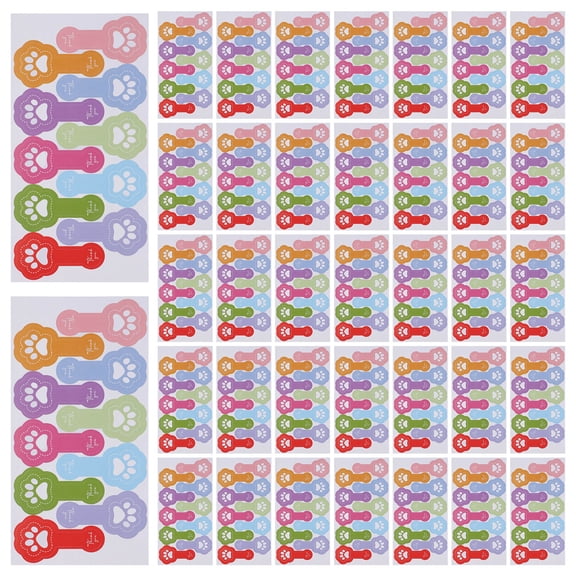 OUNONA 1000Pcs Thank You Paw Print Stickers for Bakery Packaging, Homemade Cake Boxes, Jar Sealing Labels