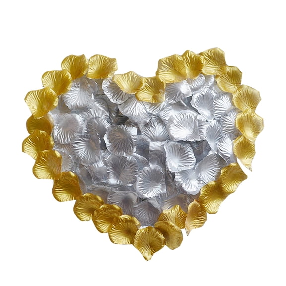 OUNONA 1000pcs Golden Artificial Rose Petals Fabric Wedding Decor Supplies for Party Events, Romantic Room Decoration