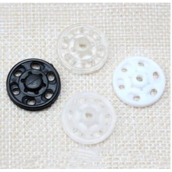 OUNONA 1000Pcs Black Nylon Sew on Snap Buttons Invisible Fasteners for Clothing Anti Exposure