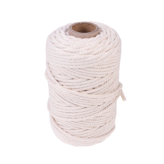 OUNONA 100M Natural Cotton Rope Cord 5MM for Handmade Crafts, Wall Hanging, Tapestry, Macrame, and Knitting Projects