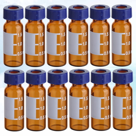 OUNONA 100PCS Liquid Sampling Vials Sample Glass Bottles Amber Storage Bottles Chromatography Vials