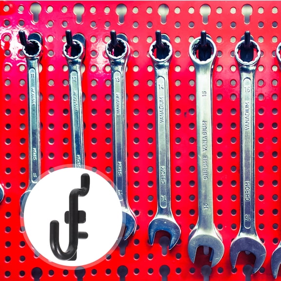 OUNONA 100PCS Peg Board J Hooks Black Plastic Shelf Hanger Supply for Workshop Use