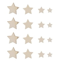 CATIEBYE Catiebye Wooden Star Ornaments Khaki Unfinished Wood Crafts for Decoration 100Pcs