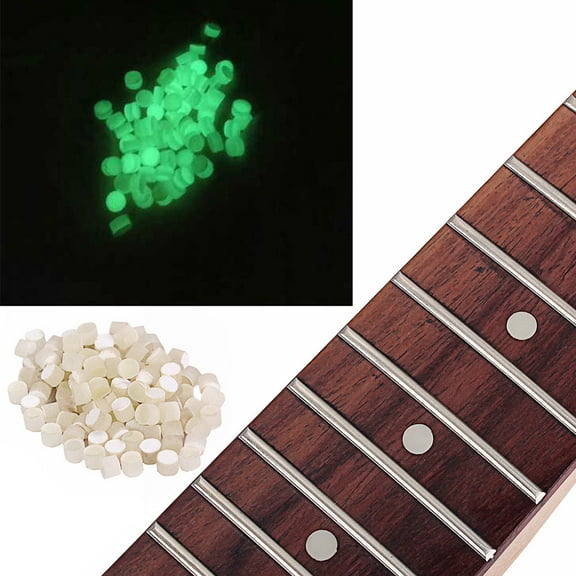 OUNONA 100Pack Luminous Fretboard Marker Guitar Fretboard Stickers for Musical Decoration