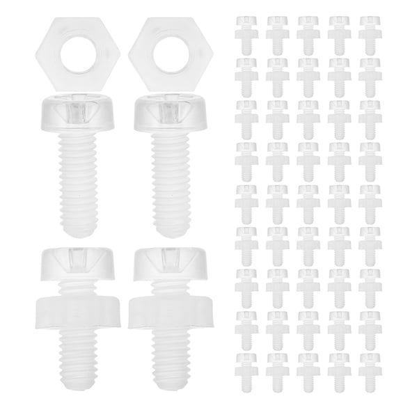 OUNONA 100Pcs Acrylic Corner Bracket Set with Clear M3x6 Screw and M3x2.4 Nut Assortment for Triangle Code Fastening in Transparent Fixator Hardware
