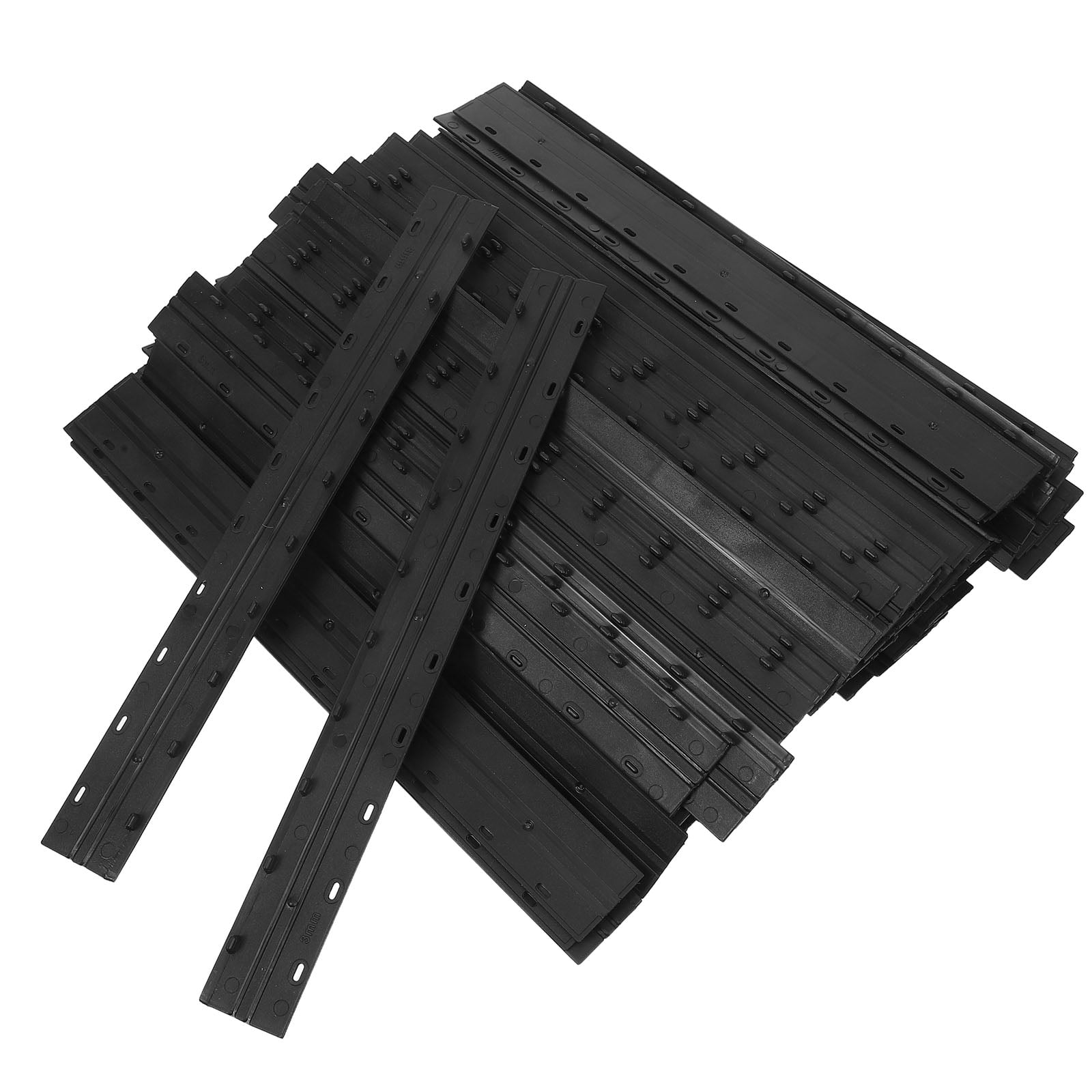 OUNONA Black Plastic File Clips, 100 Pieces Binding Bars for Office Filing, Document Organization and Management Supplies