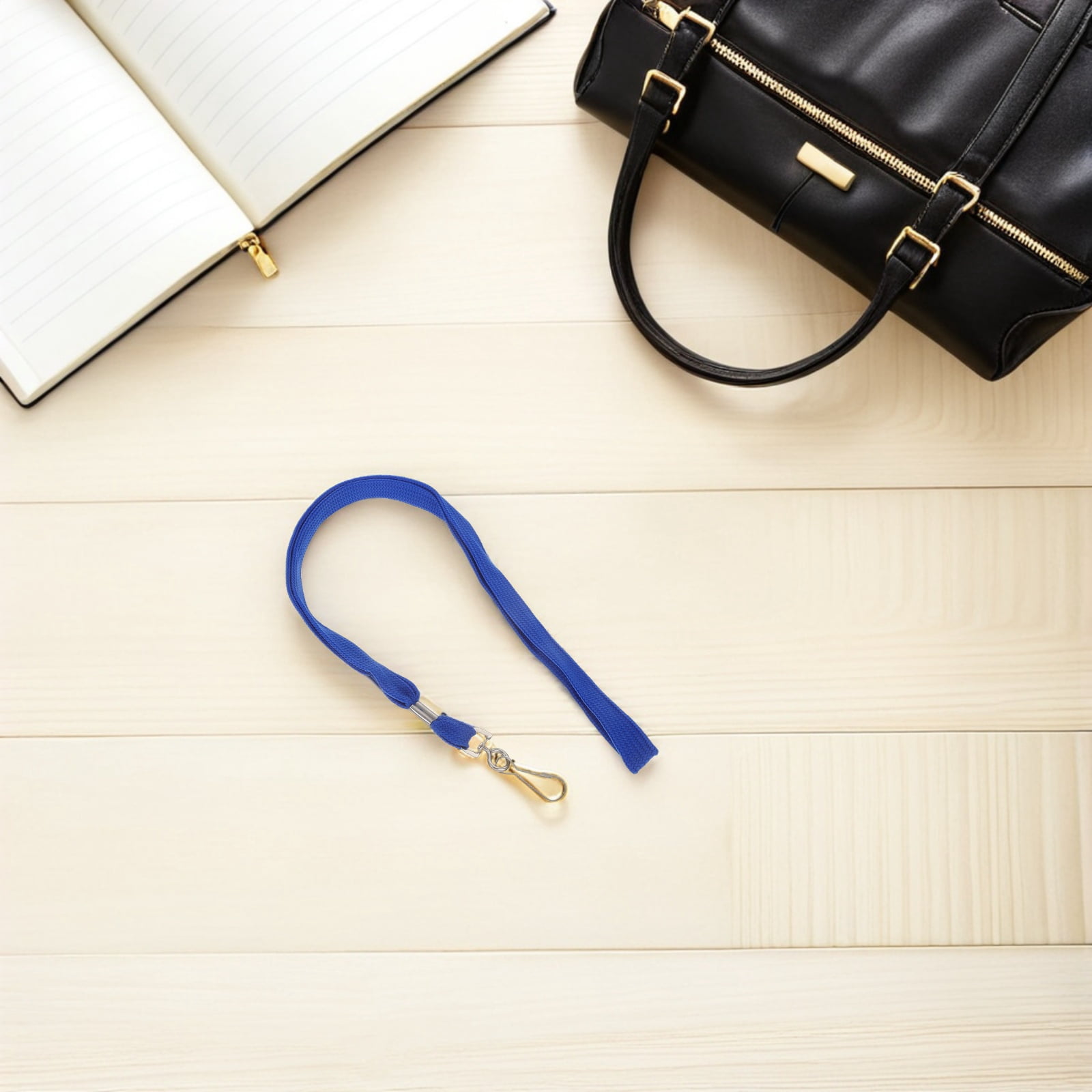 OUNONA 100Pcs Blue Id Badge Lanyard with Braided Rope and Quick Detachable Clip for Daily Use