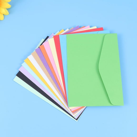 OUNONA Solid Color Envelopes Assorted Candy Colors for Cards Use 100Pcs