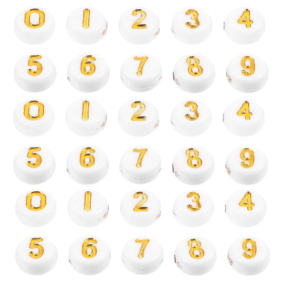 OUNONA 100 Pieces Acrylic Number Beads for Making and Craft Projects, Loose Beads for Accessories