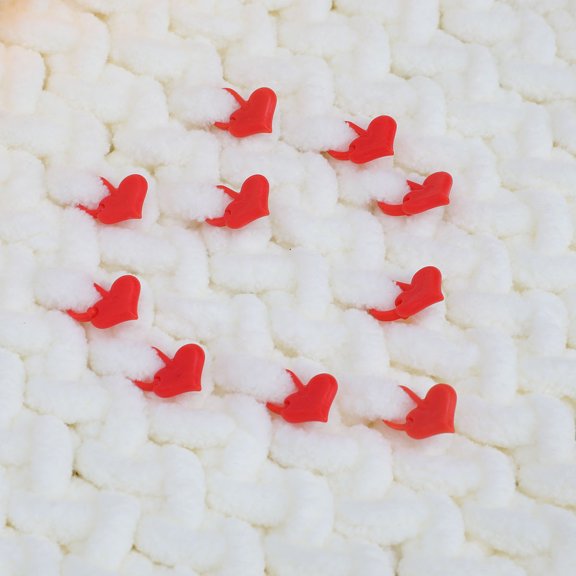 OUNONA Creative Red Crochet Buckle Markers for Knitting Use 100Pcs