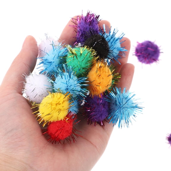 OUNONA Pom Poms for Craft Assorted Colors Fluffy Balls for DIY 100Pcs