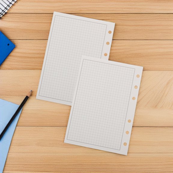 OUNONA 100Pcs Loose Leaf Journal Pages with Wide Ruled and Grid Layout for Efficient Note Taking