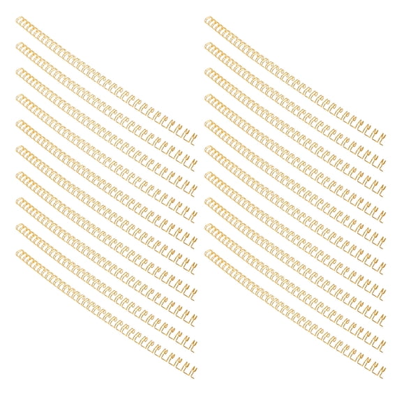 OUNONA 100Pcs Metal Book Binding Coils Golden Double Loop Spiral Binder Rings for Office Use