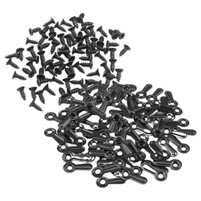 OUNONA 100Pcs Metal Picture Frame Fasteners Black Frame Hanging Hardware for Various Sizes