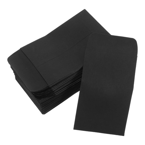 OUNONA 100Pcs Multipurpose Black Paper Envelope Small Pouch with Neat Closure for Business Use