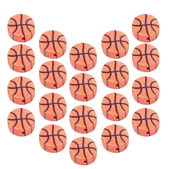 OUNONA 100 Pieces Orange Basketball Clay Beads for Jewelry Making, Craft Decorations, Handmade Projects and Accessories
