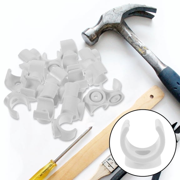 OUNONA 100Pcs Heavy Duty U Shaped Pipe Clamps White for PVC Water Pipe Supports and Electrical Conduit Holders