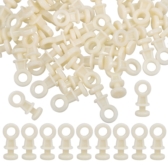OUNONA 100Pcs Plastic Curtain Gliders for Track with High Hardness Beige Material