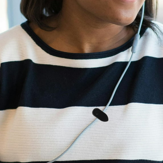 OUNONA Black Plastic Headphone Cord Clips Universal Compatibility Anti-Loss 100Pcs