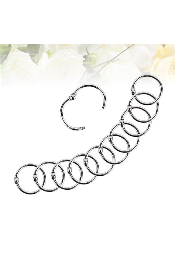 100Pcs Plated Silver Loose Leaf Metal Rings Strong Multi-Purpose Snap Rings for Photo Album DIY