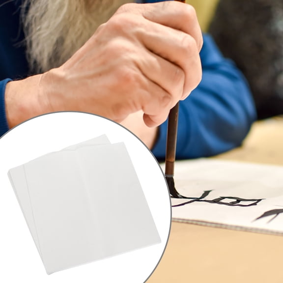 OUNONA 100 Pcs White Rice Paper Sheets for Chinese , Watercolor, Ink Painting and Art Projects