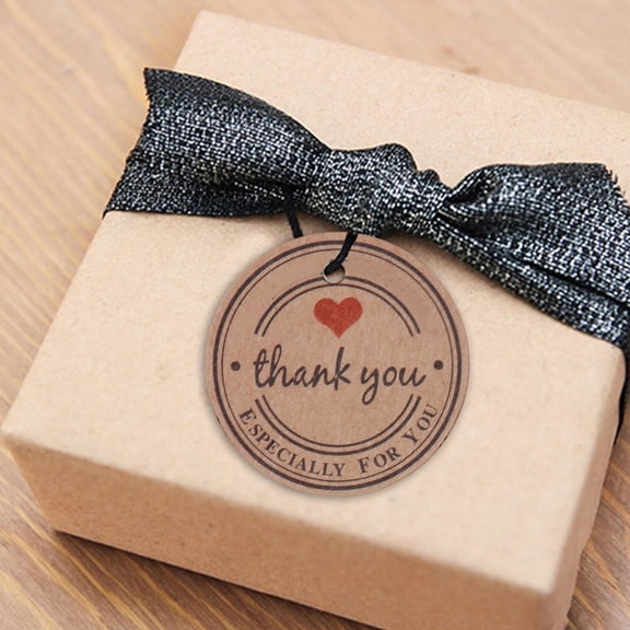 OUNONA Round Kraft Paper Tags Coffee Color 100 Pcs Party Favor Labels for Wedding Tags