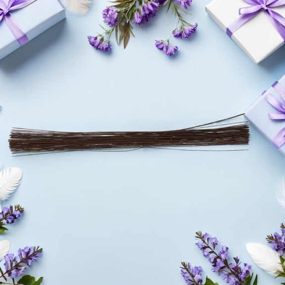 OUNONA 100 Pieces Rust-Resistant Iron Wire Wrapped in Paper for Floral Arrangements, Wreath Crafting and Projects