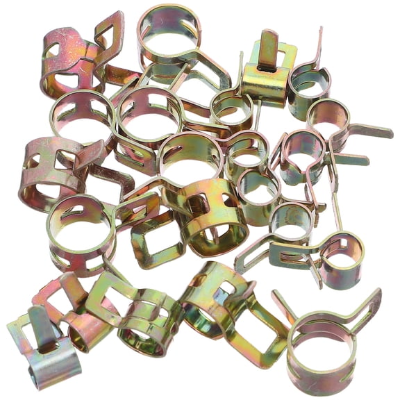 OUNONA 100Pcs Spring Hose Clamp Set Galvanized Wire Clips for Gas Oil Tubing and Plumbing