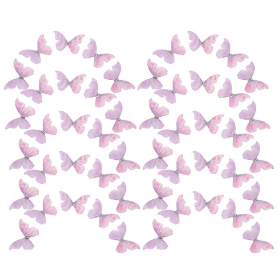 OUNONA Violet Tulle Butterfly Barrettes for Hair Decoration and Cosplay 100Pcs
