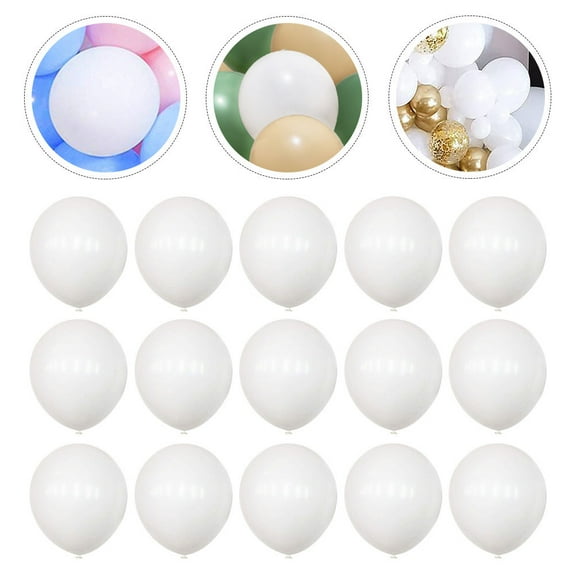 OUNONA 100Pcs White Latex Balloons Photo Props for Indoor and Outdoor Activities