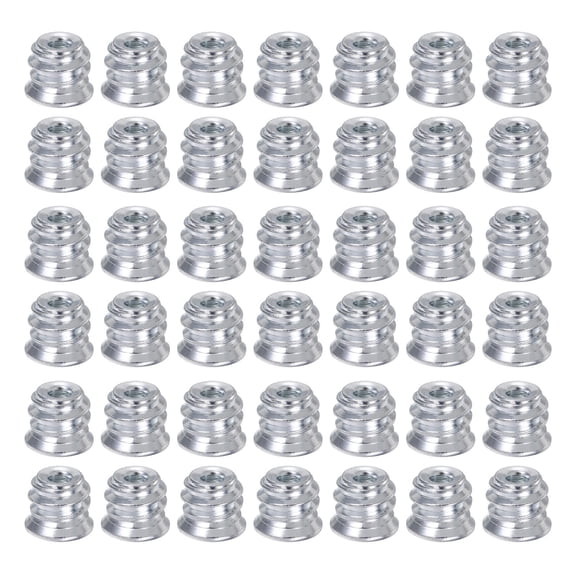 OUNONA 100Pcs Wood Insert Nuts Carbon Steel Furniture Threaded Inserts for Household Wood Assembly