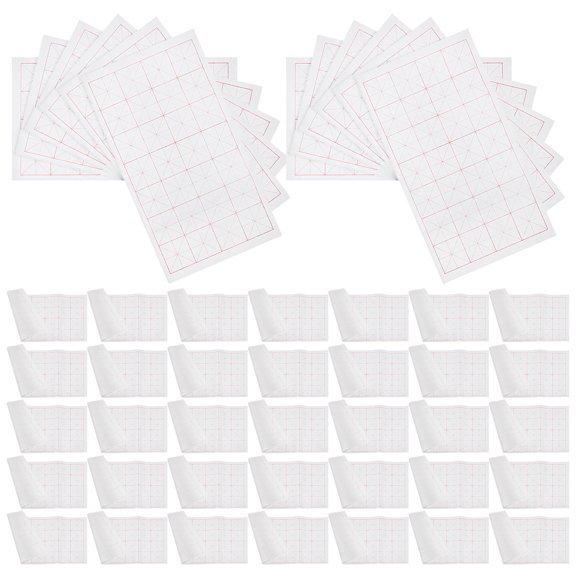 OUNONA 100Sheets Calligraphy Practice Paper with Semiraw Technology and Grid Layout for Beginners