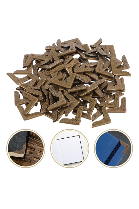 100Pcs Golden Iron Triangle Corner Protectors for Back to School Safety and Childproofing